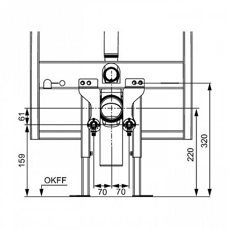 Монтажный комплект TECE TECEone для модуля TECEconstruct со смывным бачком Octa, 8 см 9880056