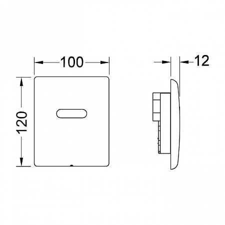 Панель смыва писсуара TECE TECEplanus электронная, 230/12 V, белая глянцевая. 9242357