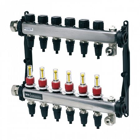 Коллектор TECE TECEfloor для поверхностного отопления 1 x 16 push-fit, 10 контуров 77311110