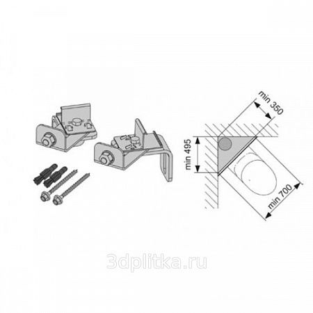 Монтажный комплект TECE TECEprofil для крепления к унитазу 90 градусов 9980067