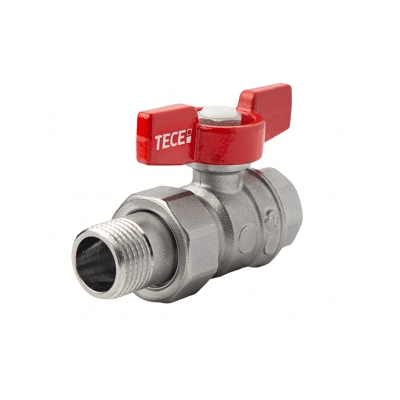Кран шаровой TECE с отводом полнопроходной, 3/4ВР x3/4НР, бабочка 13300022