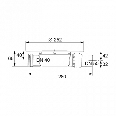 Сифон TECE TECEdrainpoint S DN 50, низкий, с универсальным фланцем Seal System 3601400