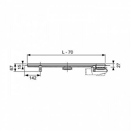 Канал дренажный TECE TECEdrainline угловой, 1200 x 1200 мм 611200