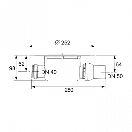 Сифон TECE TECEdrainpoint S DN 50, стандартный, с универсальным фланцем Seal System 3601500