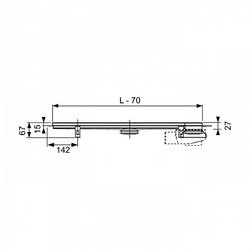 Канал дренажный TECE TECEdrainline угловой, 1200 x 1200 мм 611200