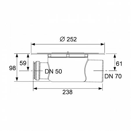 Сифон TECE TECEdrainpoint S DN 70, с универсальным фланцем Seal System 3603500